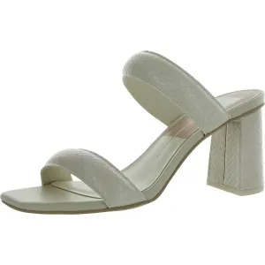Womens Faux Leather Square toe Block Heel
