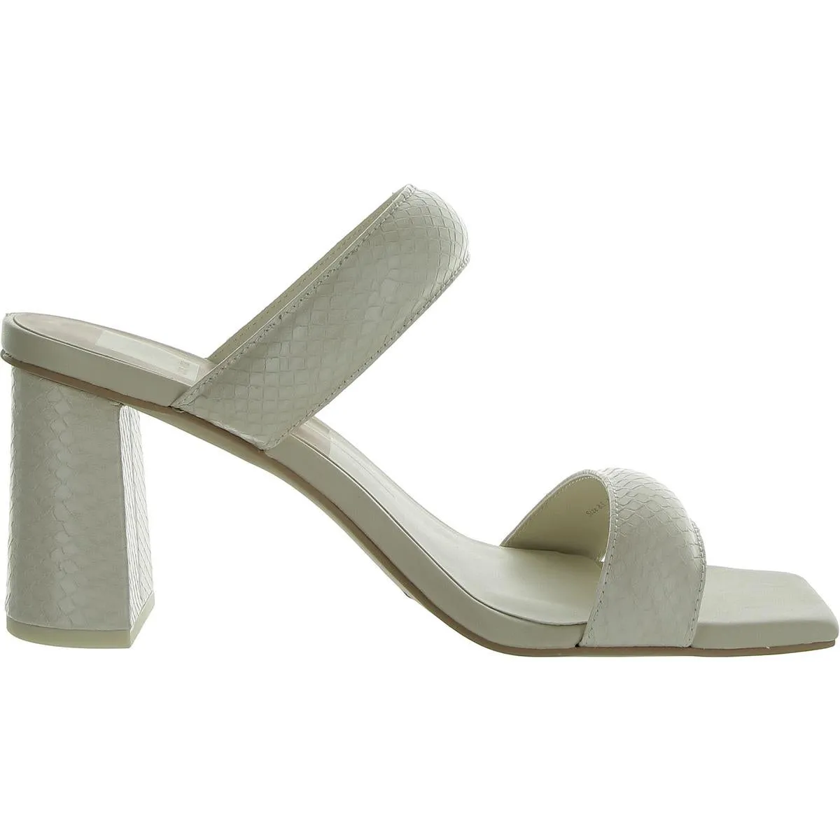 Womens Faux Leather Square toe Block Heel