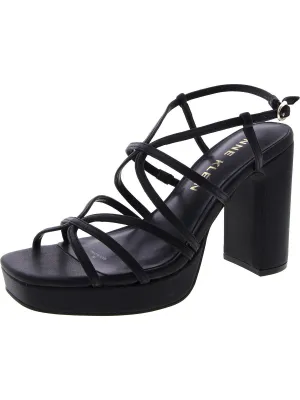 Womens Faux Leather Square Toe Block Heel