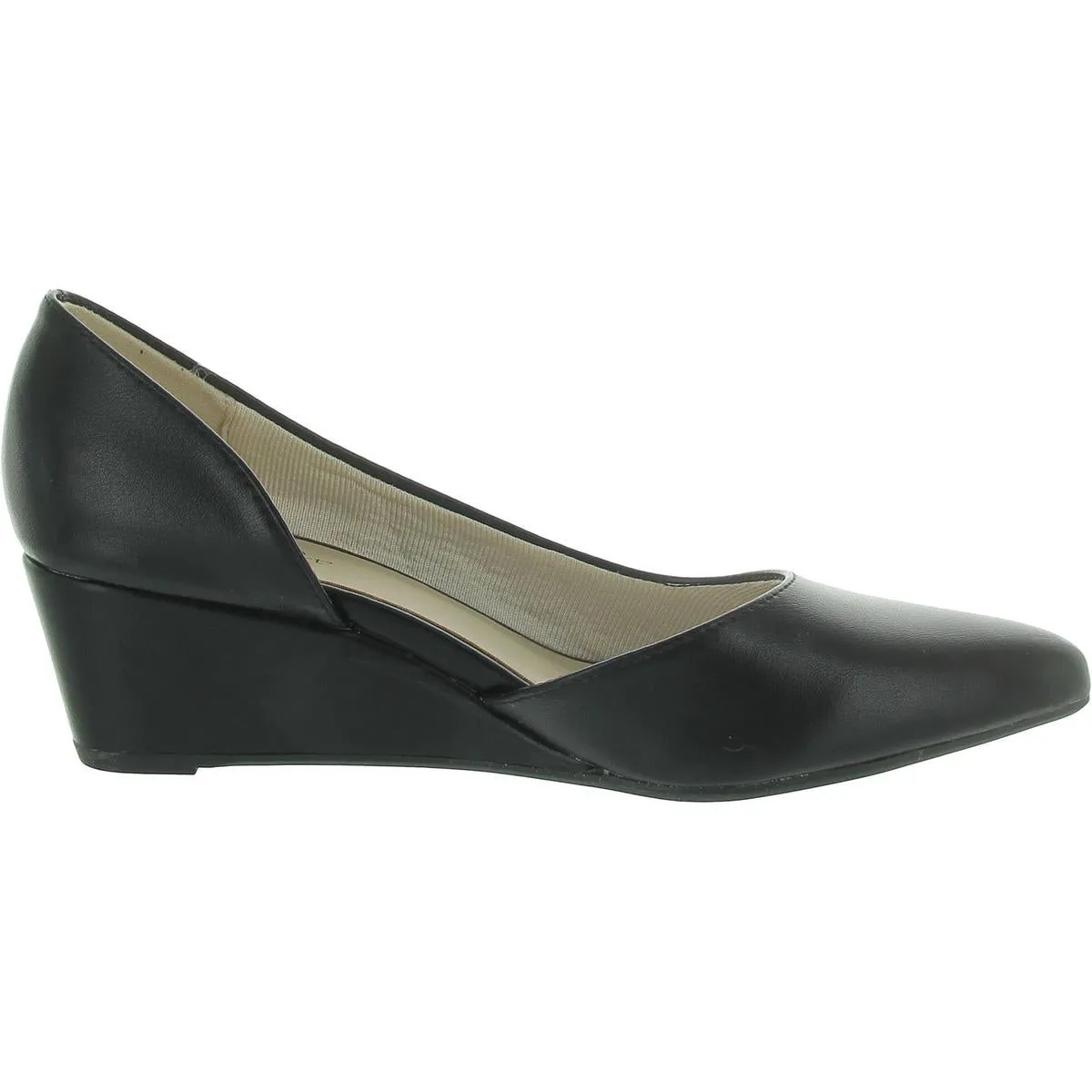 Womens Faux Leather Wedge D'Orsay Heels