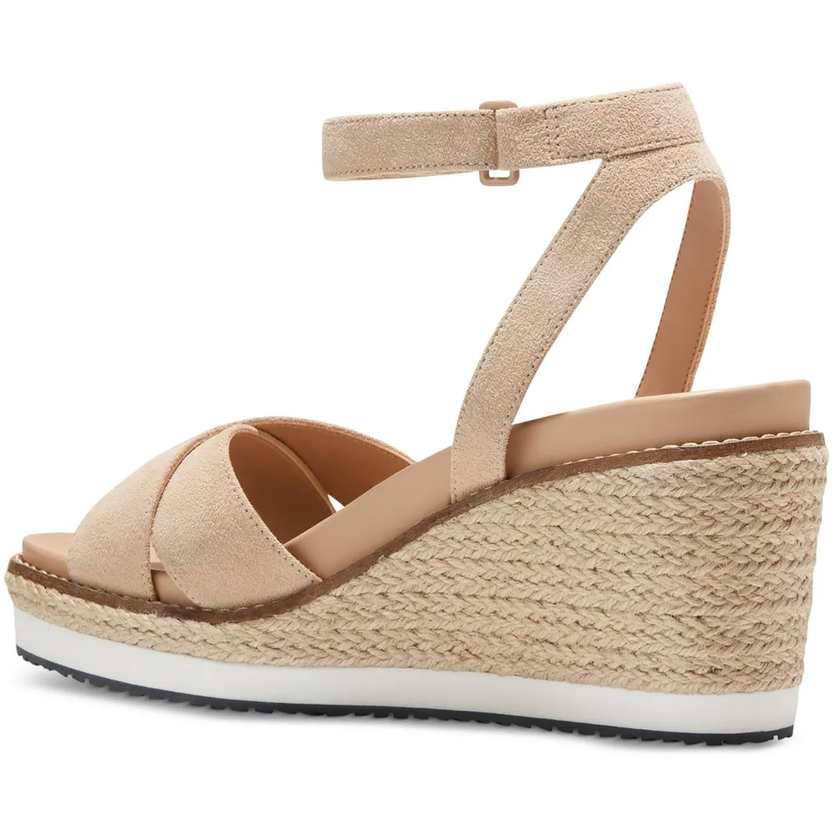 Womens Faux Suede Ankle Strap Platform Sandals