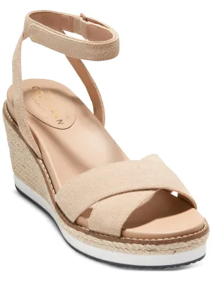 Womens Faux Suede Ankle Strap Platform Sandals