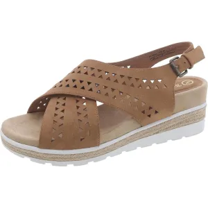 Womens Faux Suede Criss-Cross Slingback Sandals