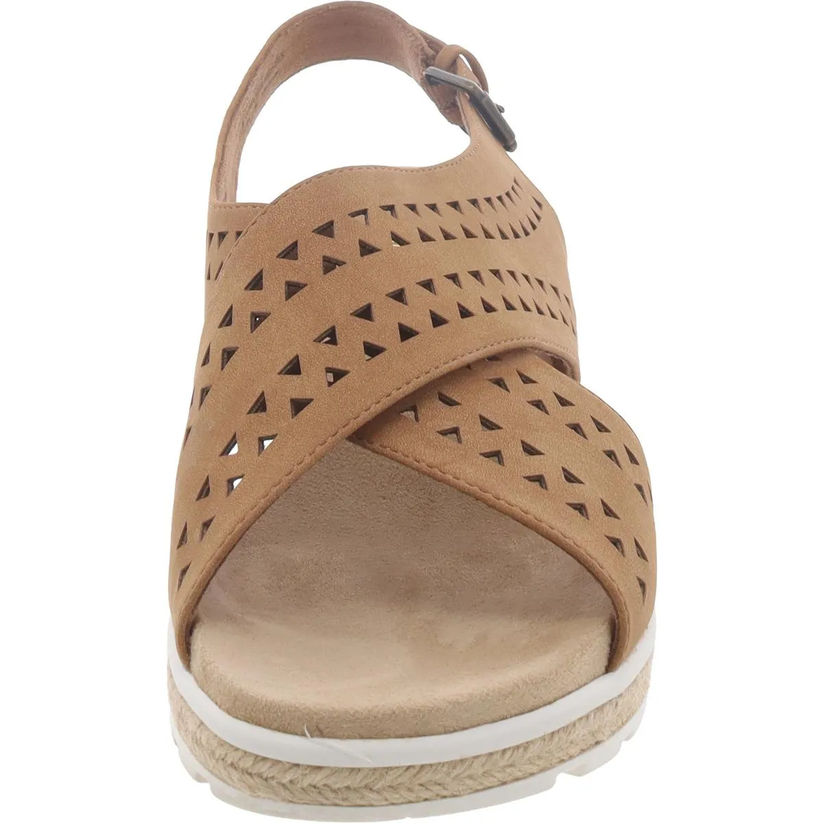 Womens Faux Suede Criss-Cross Slingback Sandals