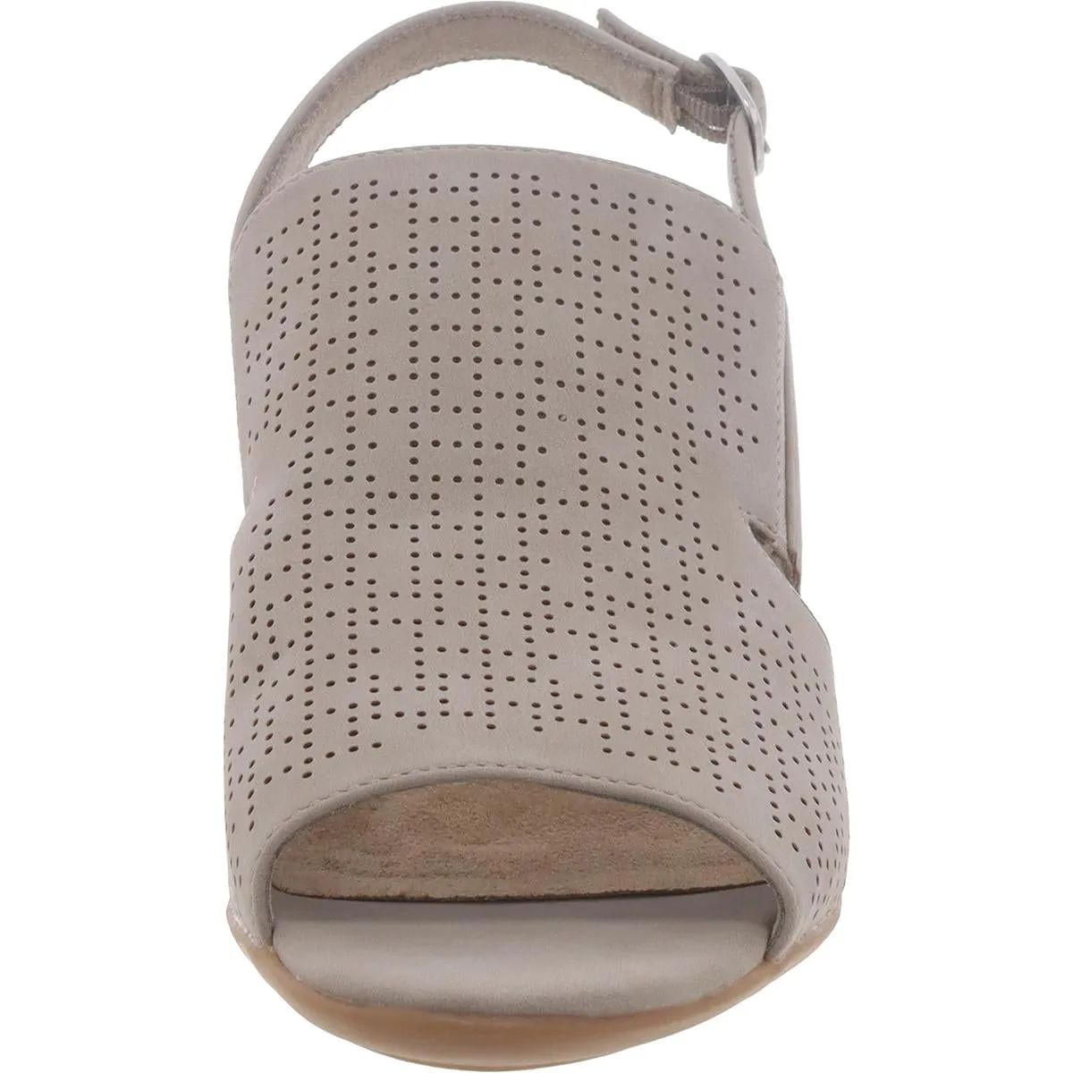 Womens Faux Suede Perforated Slingback Sandals