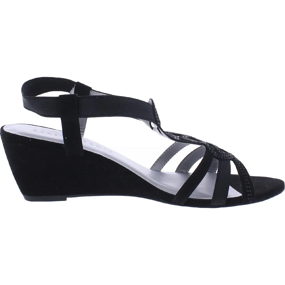 Womens Faux Suede Slingback Wedge Sandals