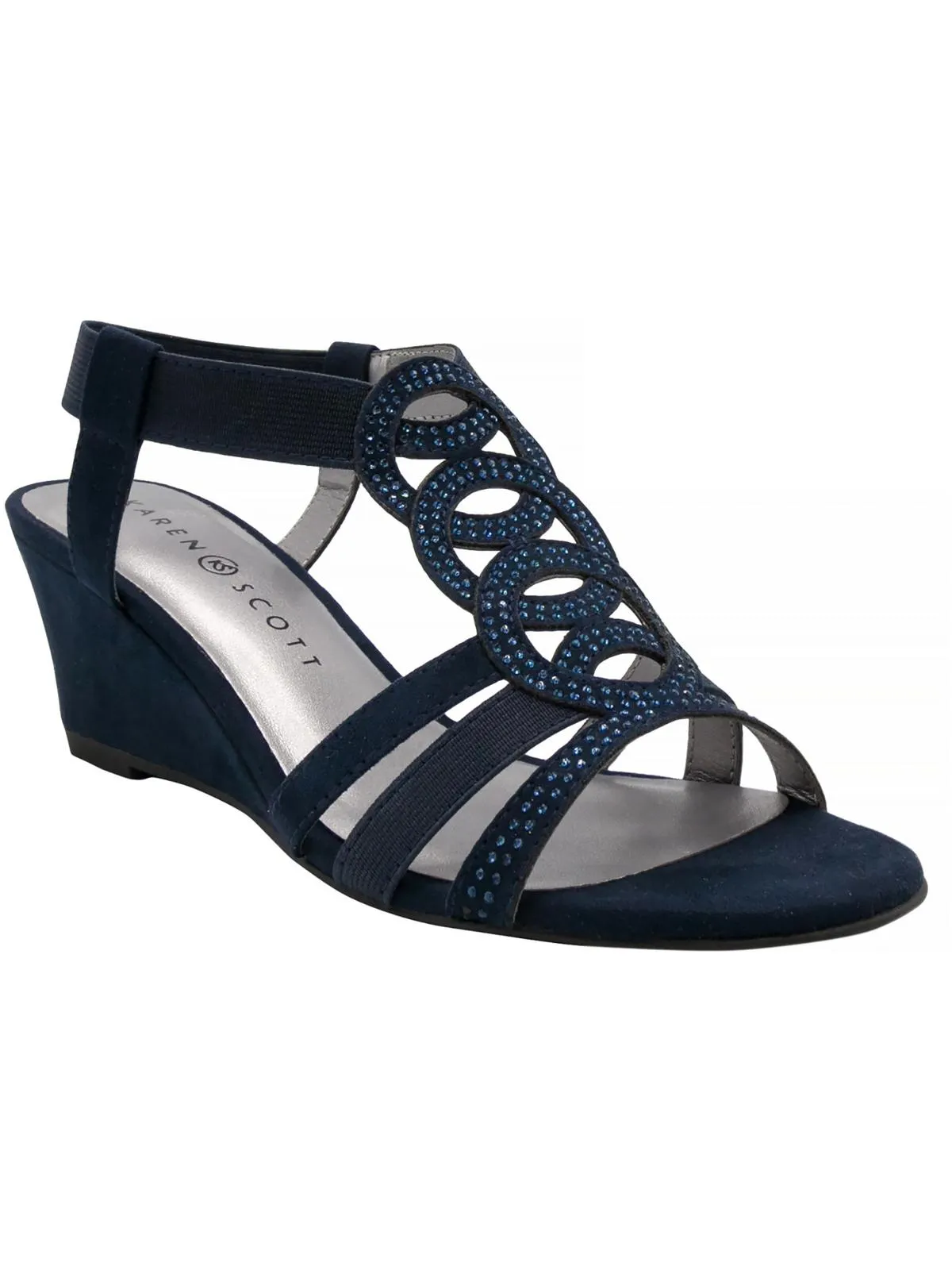 Womens Faux Suede Slingback Wedge Sandals