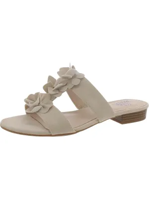 Womens Faux Suede Slip On Slide Sandals