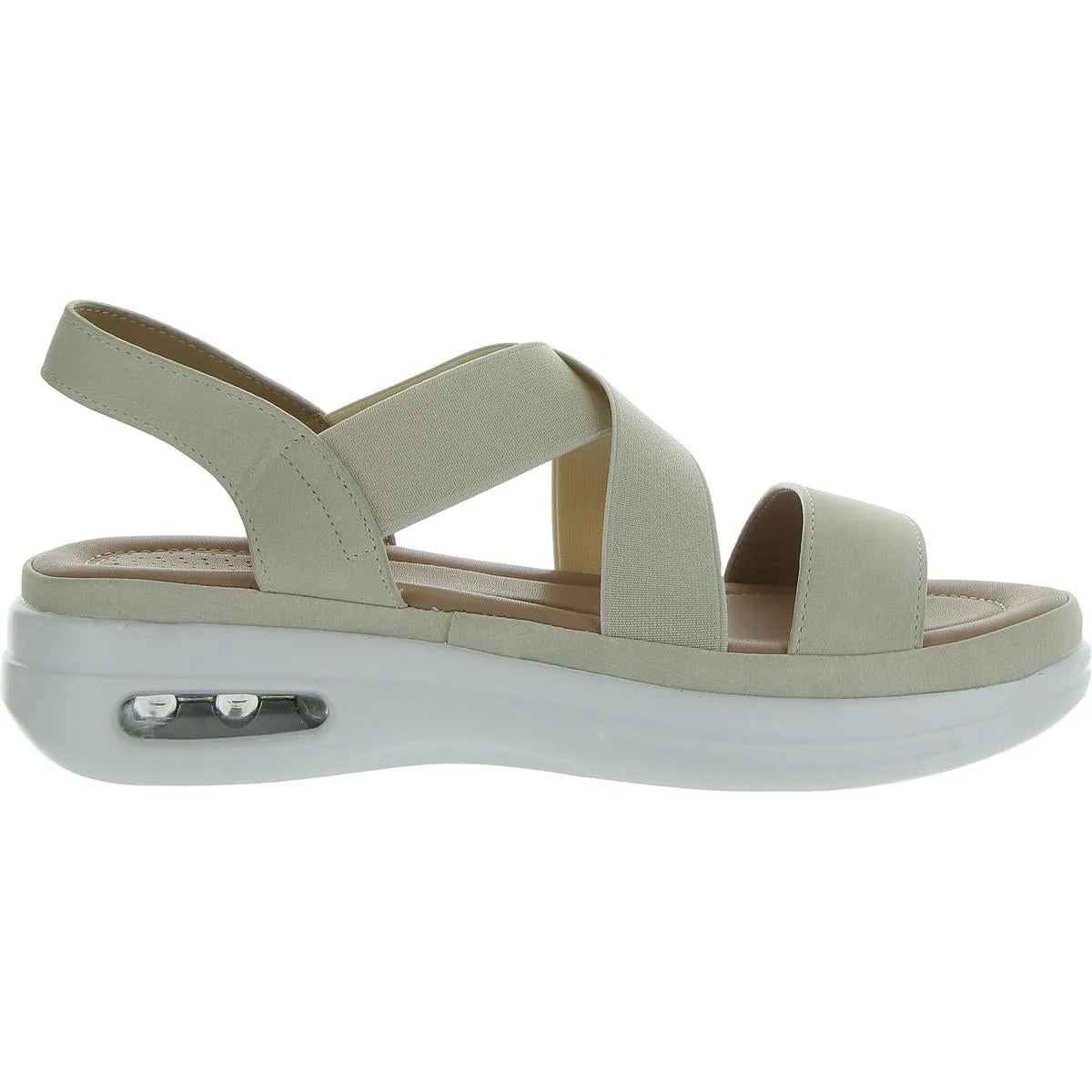 Womens Faux Suede Stretch Strappy Sandals