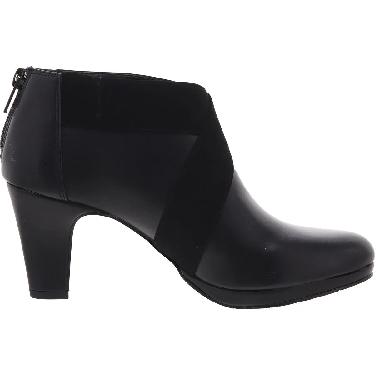 Womens Faux Wrap Man Made Block Heels