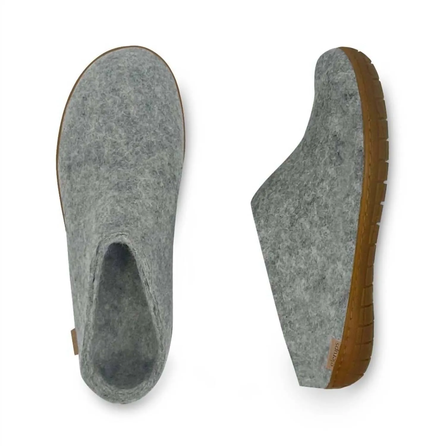 Women's Felt Slip-On Shoes In Grey