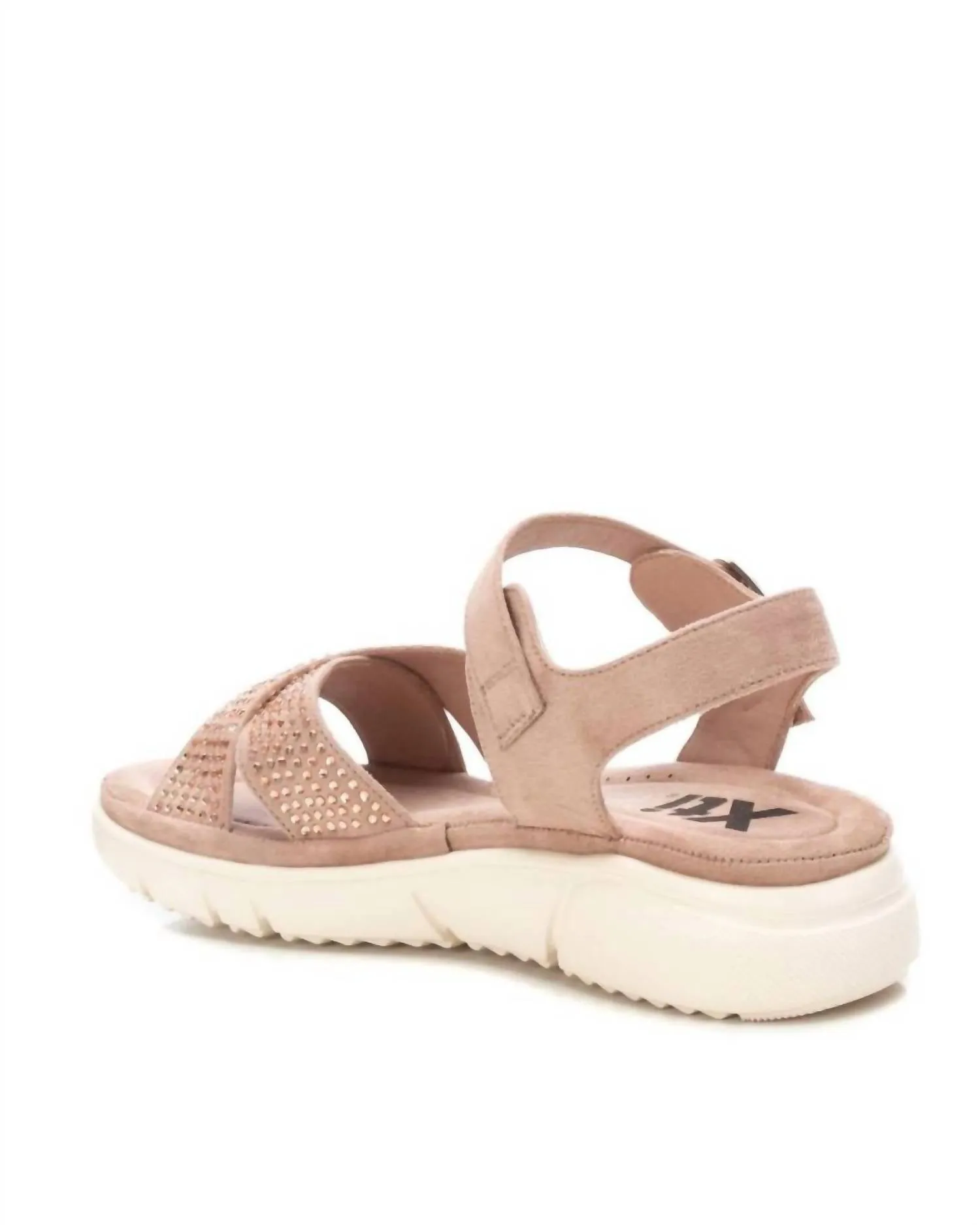 Women's Flat Suede Sandals In Light/pastel Pink