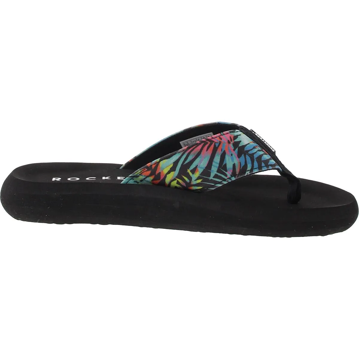 Womens Floral Print Manmade Thong Sandals