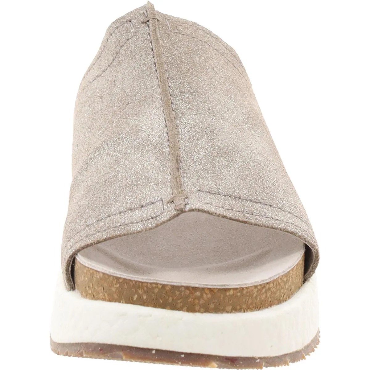 Womens Glitter Nubuck Slide Sandals