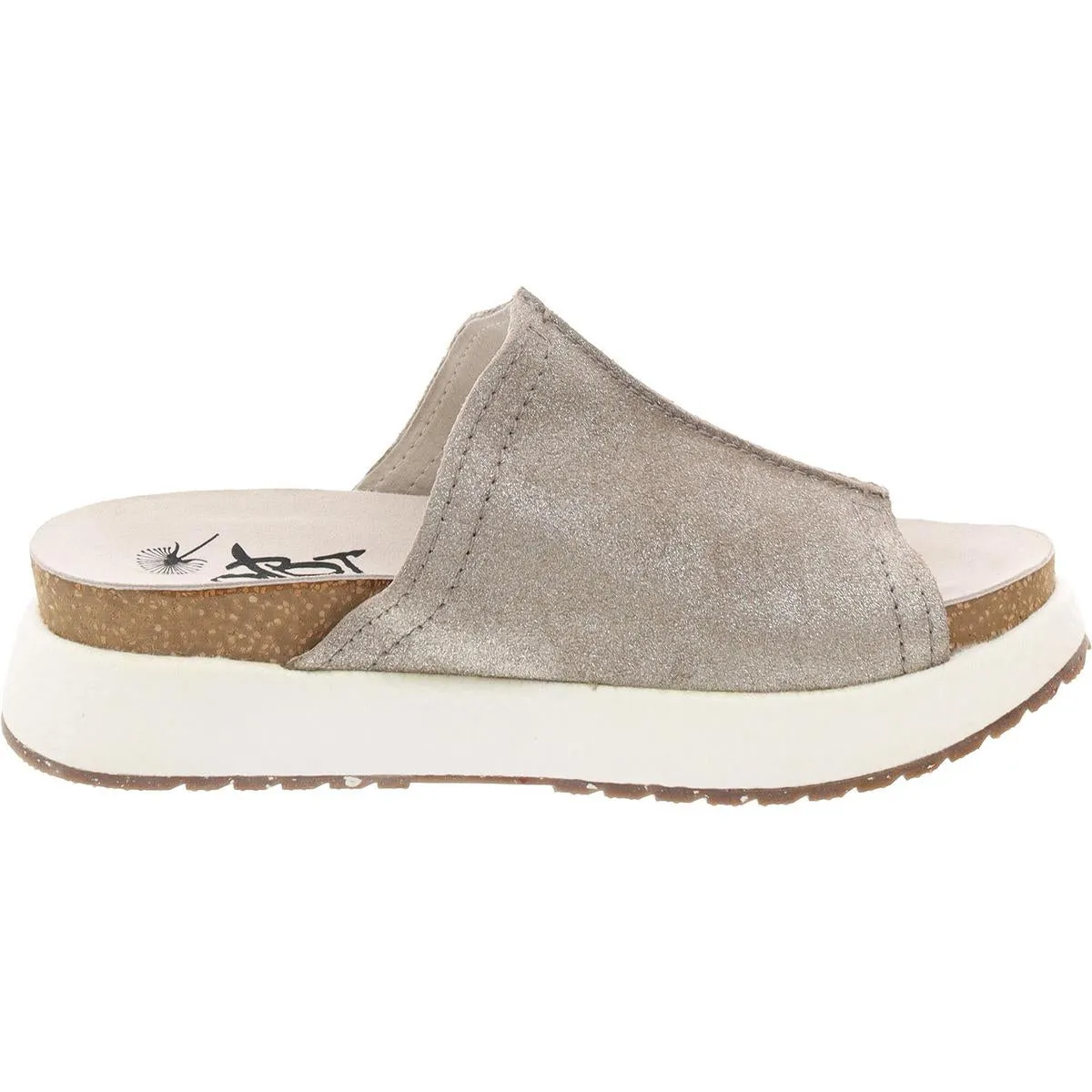 Womens Glitter Nubuck Slide Sandals