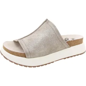 Womens Glitter Nubuck Slide Sandals