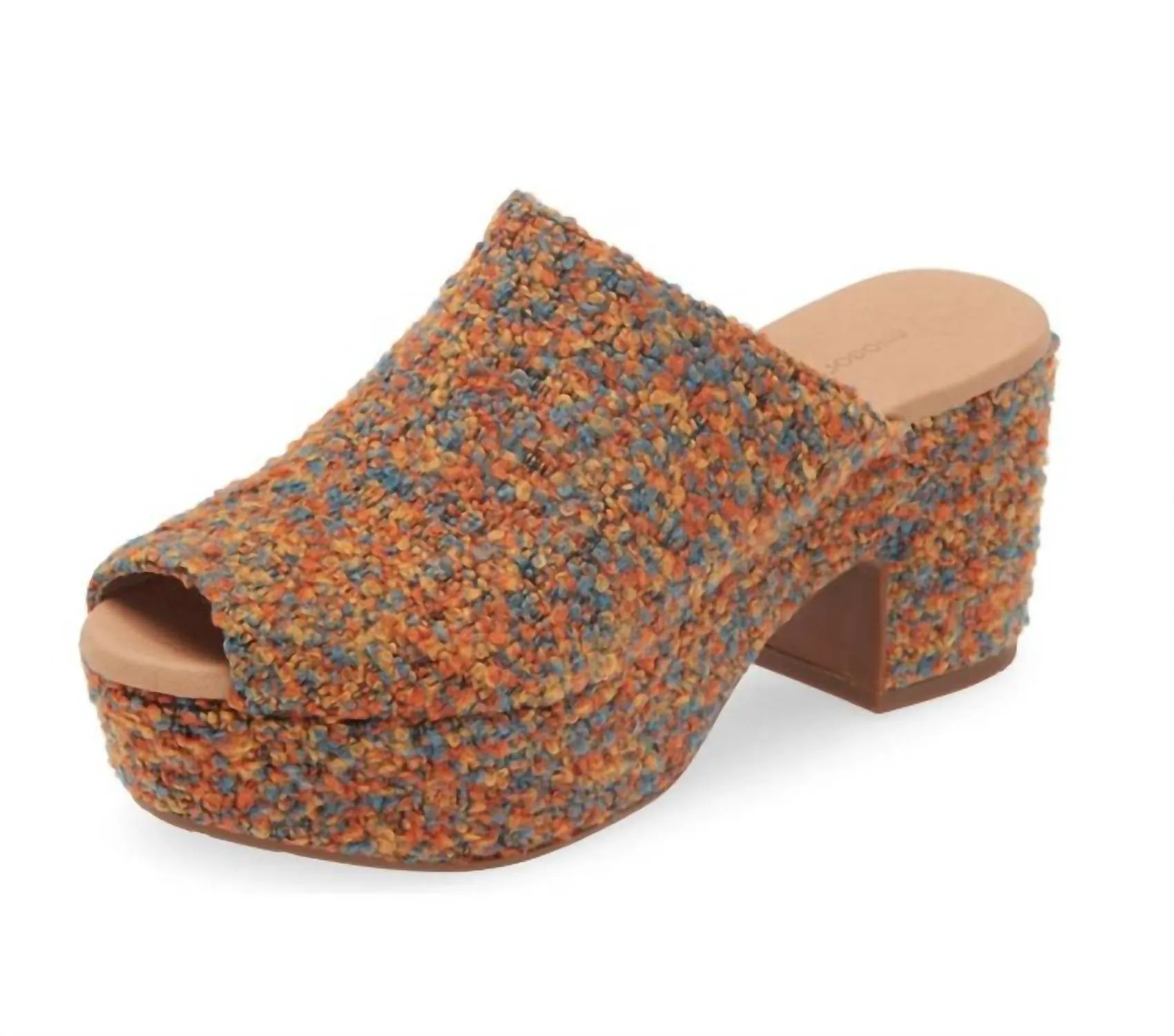 Women's Gwyn Platform Heel In Rust Multi Tweed