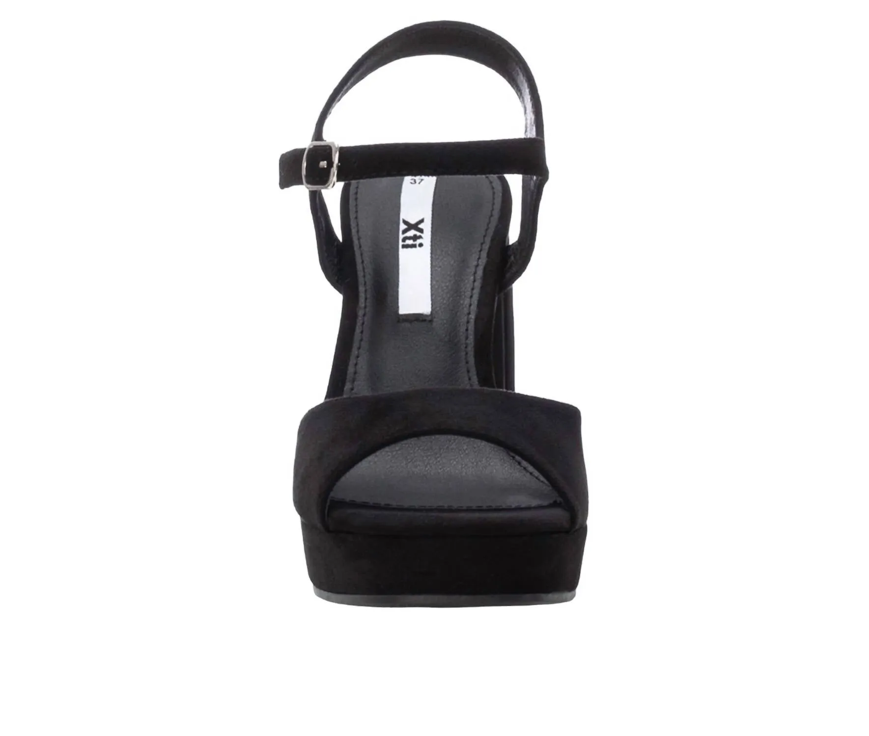 Women's Heel Suede Sandals In Black