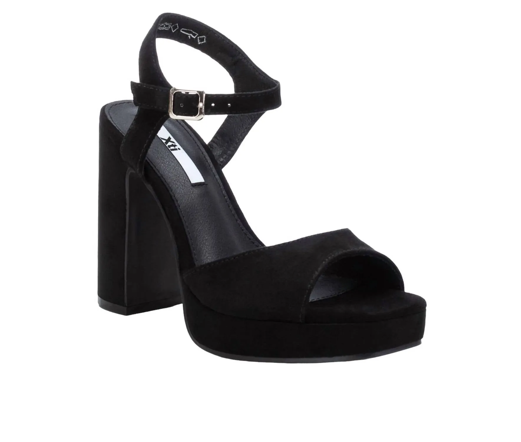 Women's Heel Suede Sandals In Black