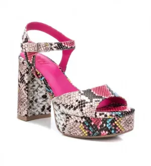 Women's Heeled Platform Sandals In Multicolor