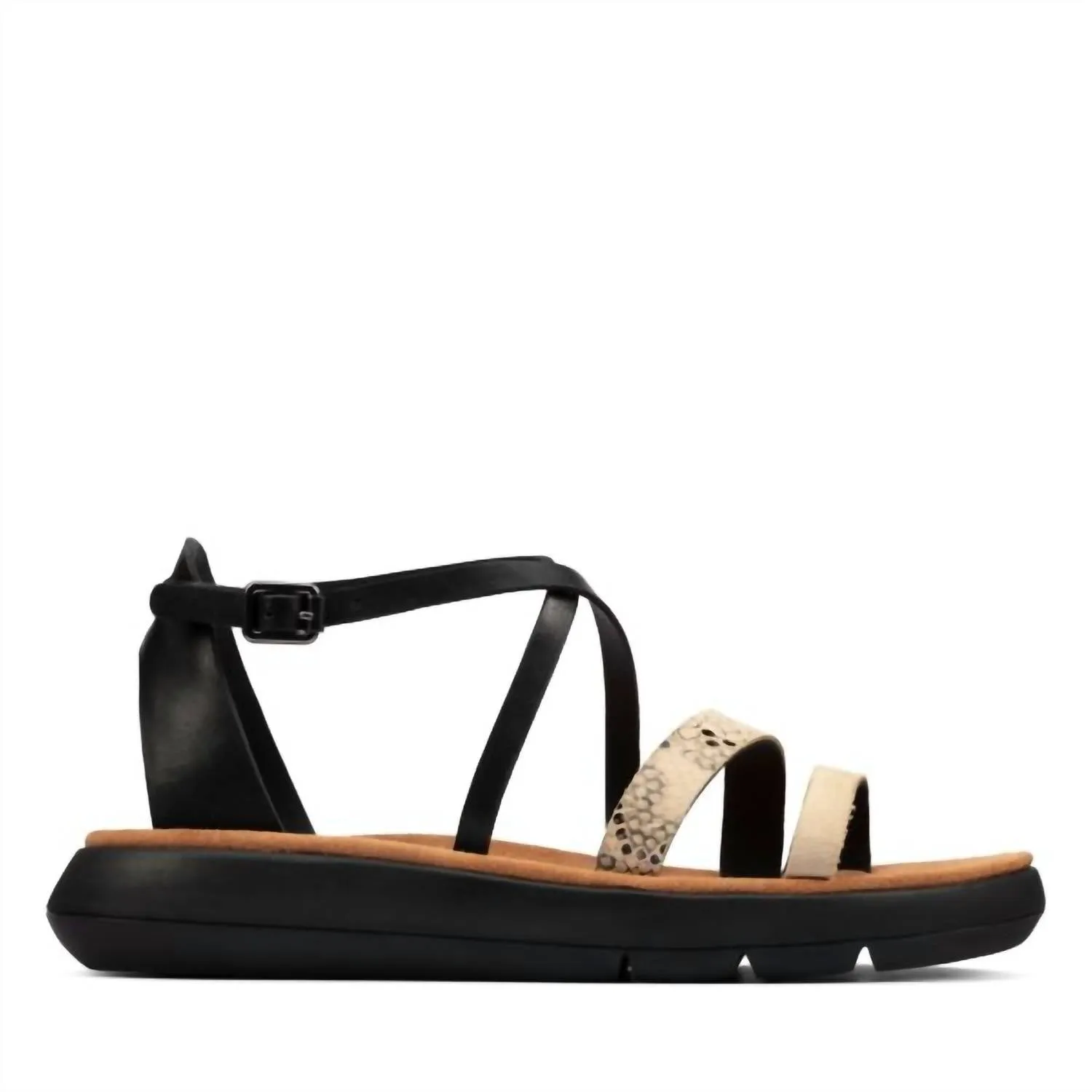 Women's Jemsa Strap Sandal In Black Combi