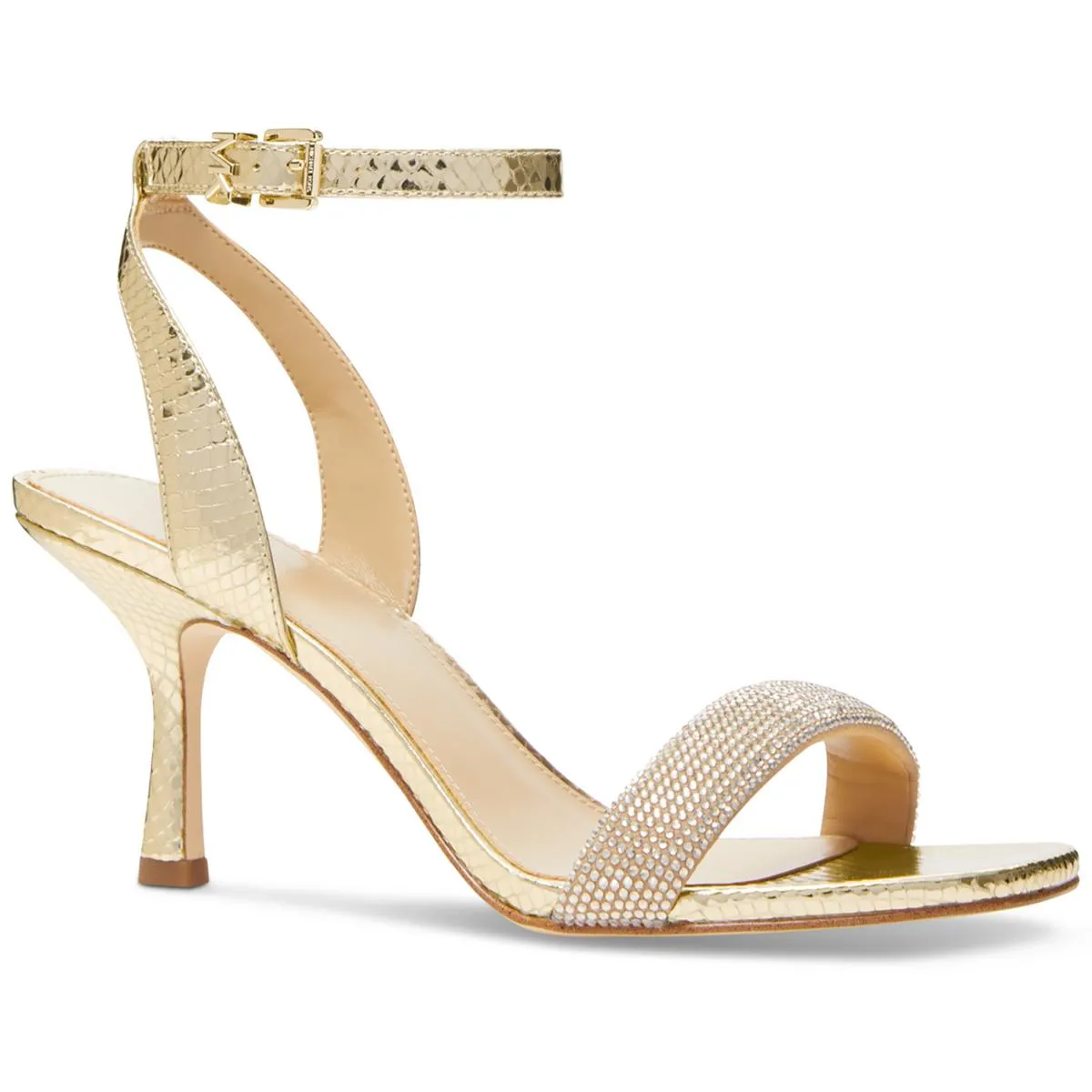 Womens Jeweled Leather Heels