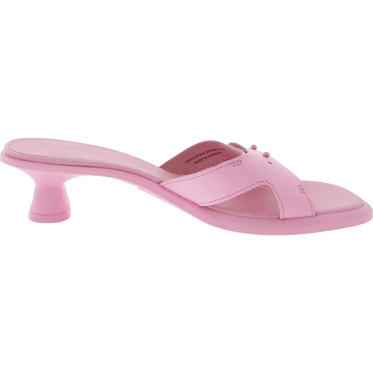Womens Laceless Leather Mule Sandals