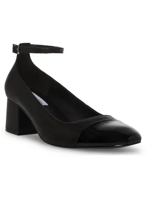 Womens Leather Ankle Strap Pumps