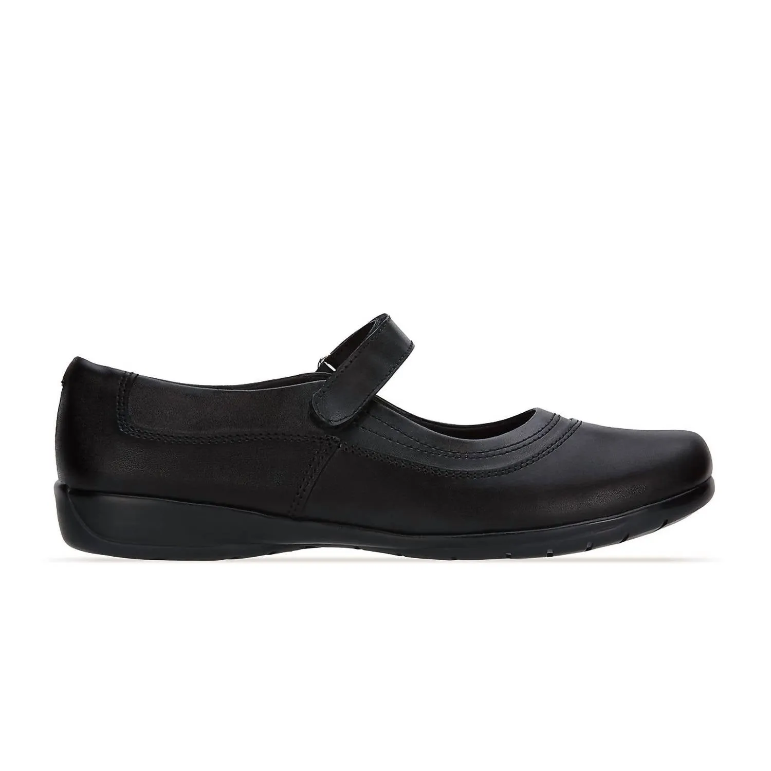 Women's Leather Mary Janes Shoes In Black