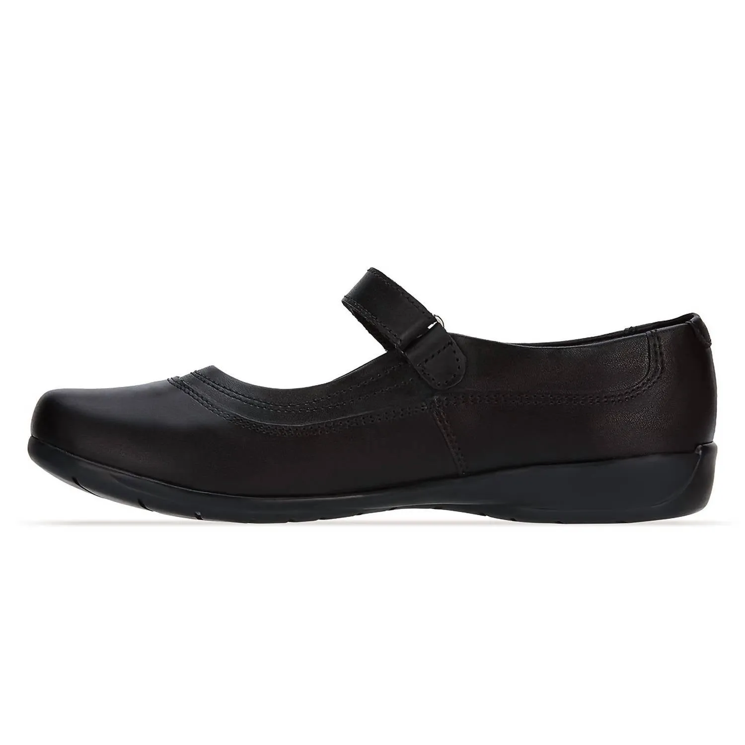 Women's Leather Mary Janes Shoes In Black