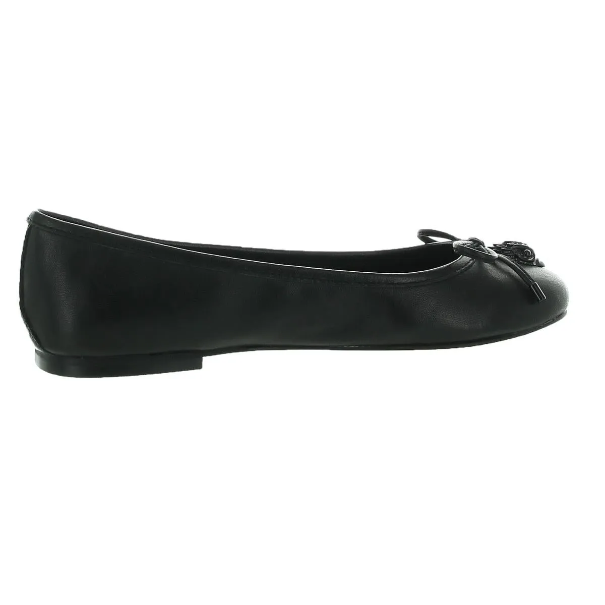 Womens Leather Rhinestone Ballet Flats