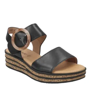 Women's Leather Sandal In Black