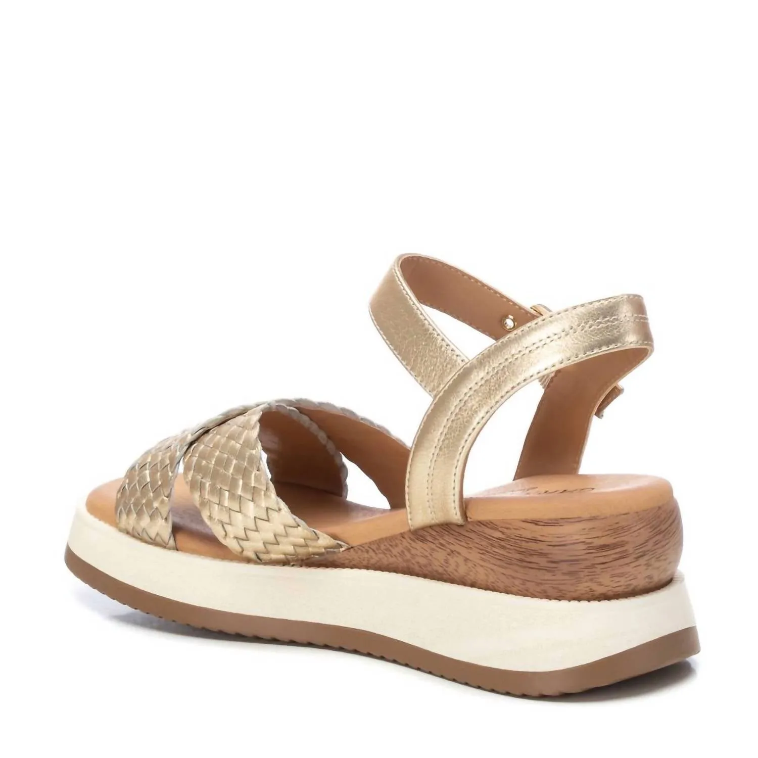 Women's Leather Sandals In Gold