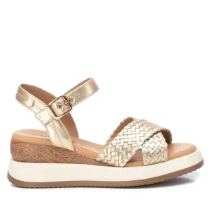 Women's Leather Sandals In Gold