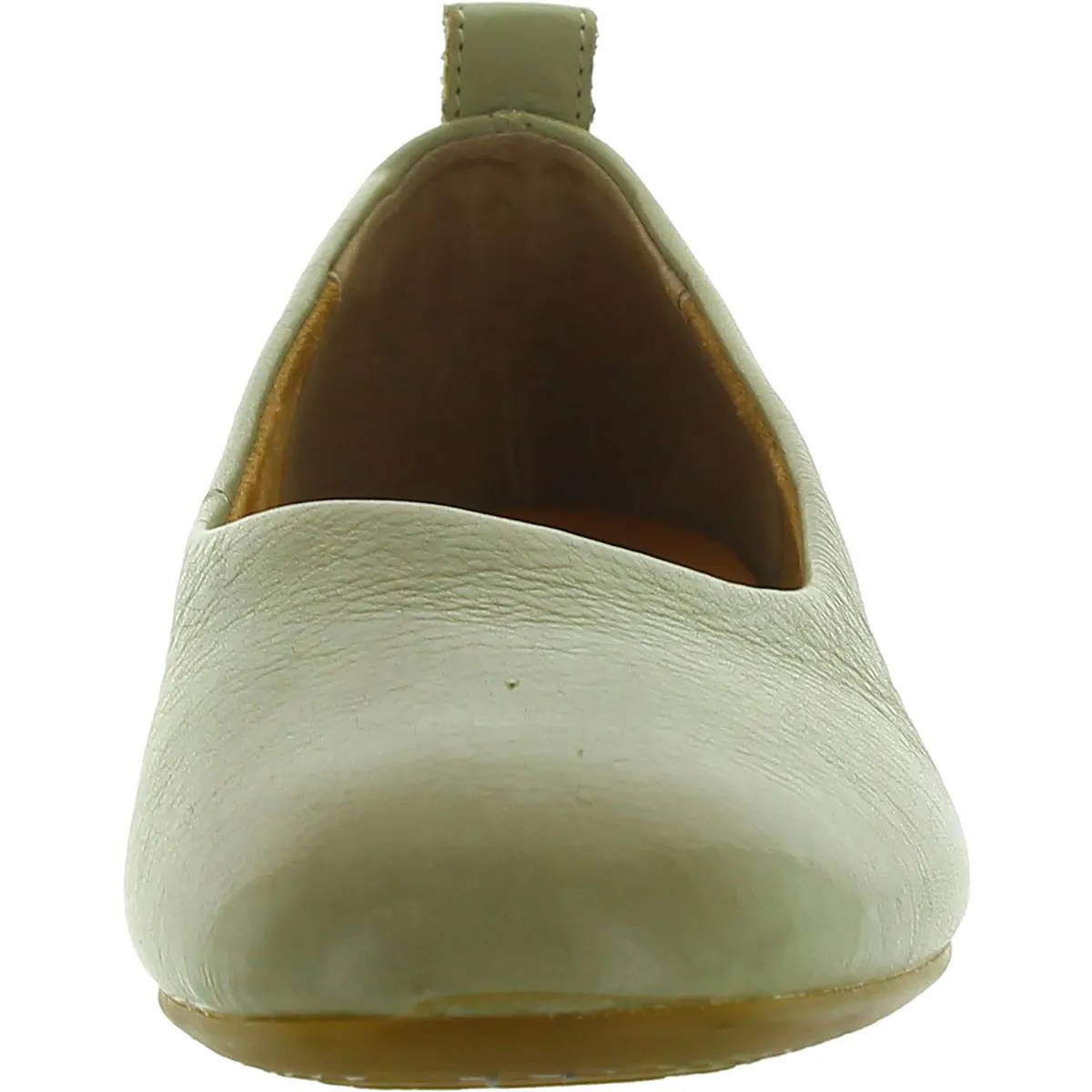 Womens Leather Slip-On Ballet Flats