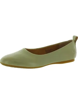 Womens Leather Slip-On Ballet Flats