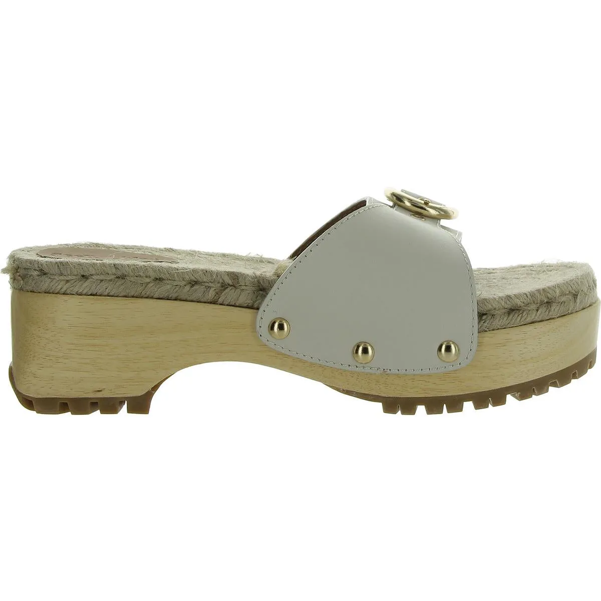 Womens Leather Slip On Block Heel