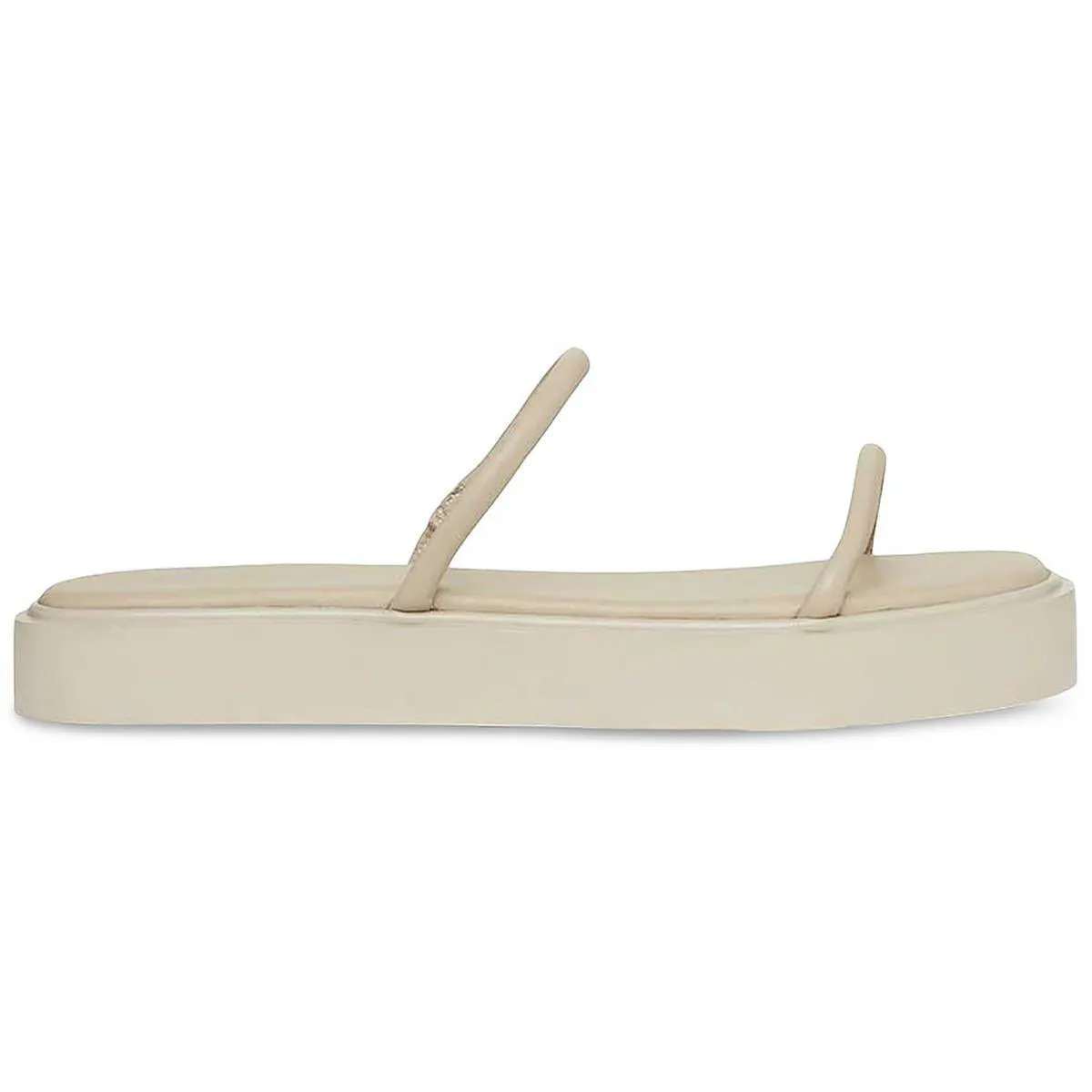 Womens Leather Slip On Platform Sandals