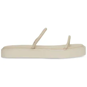 Womens Leather Slip On Platform Sandals