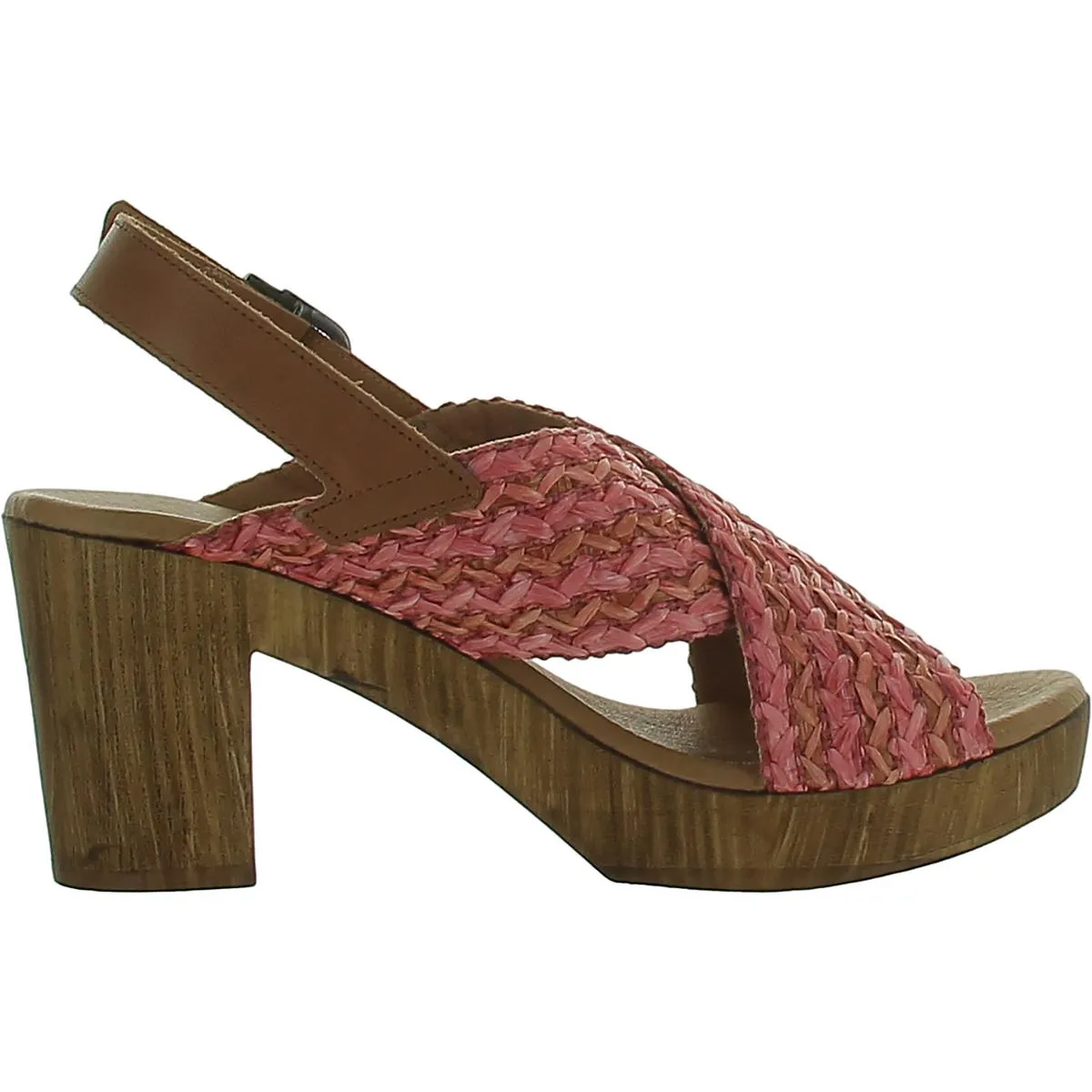 Womens Leather Woven Heels
