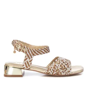Women's Low Heel Sandals In Gold