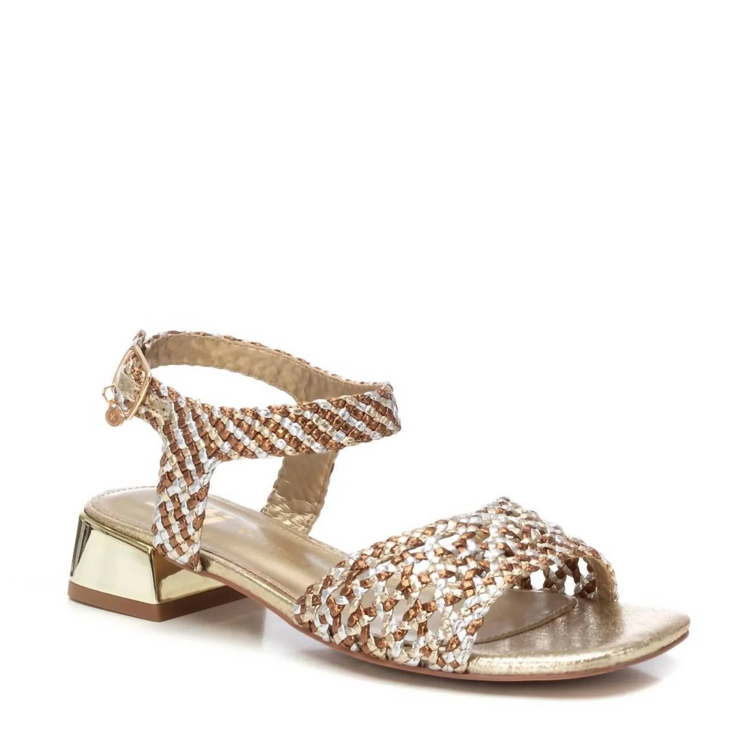 Women's Low Heel Sandals In Gold