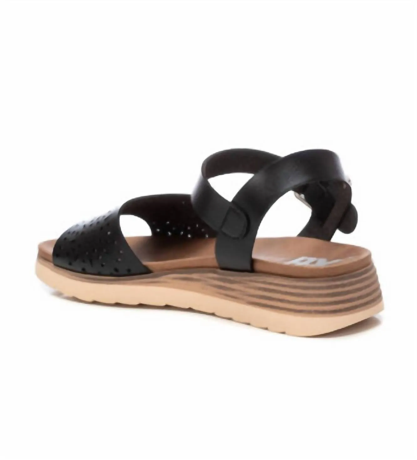 Women's Low Wedge Sandals In Black