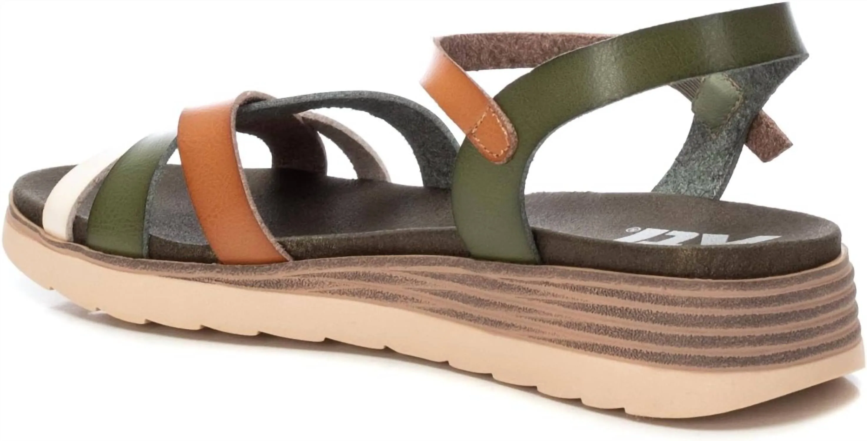 Women's Low Wedge Sandals In Kakhi