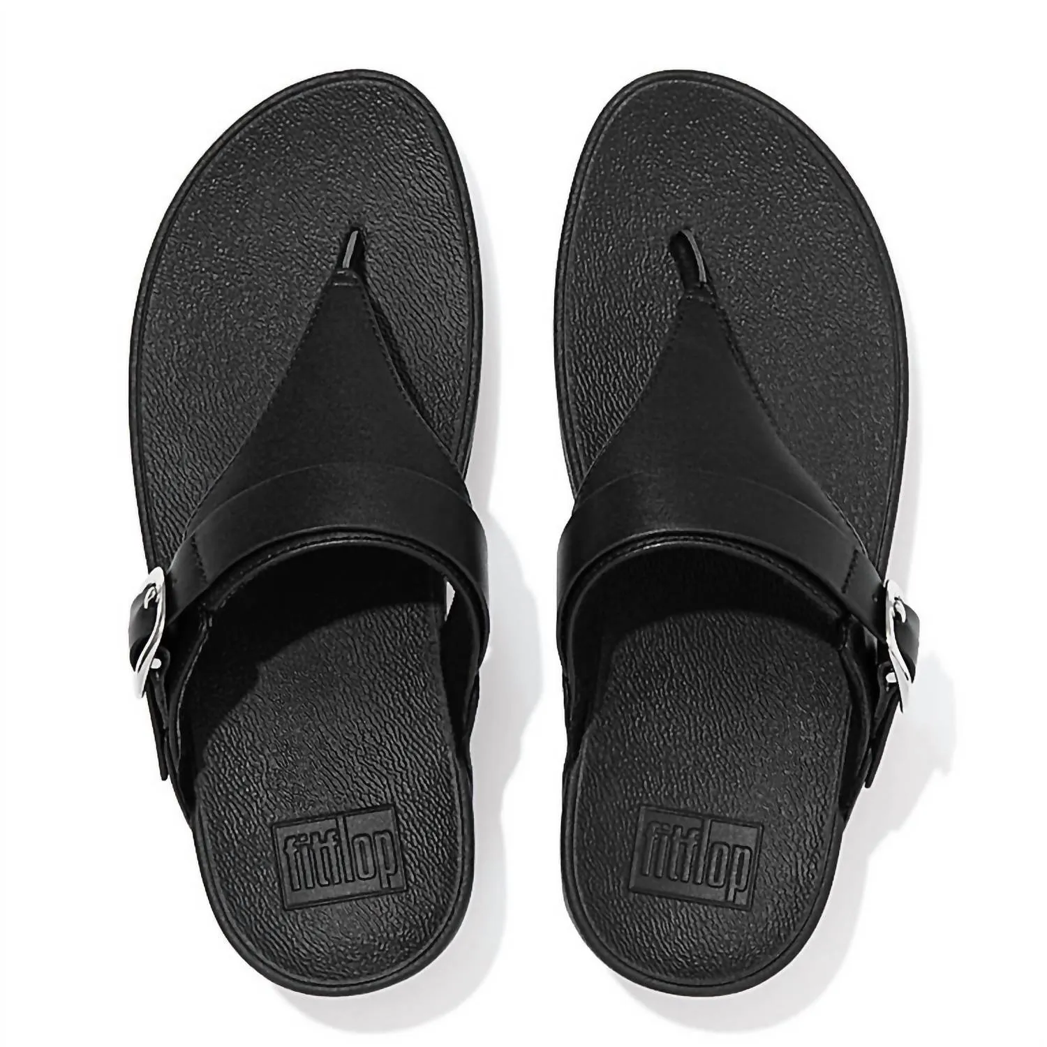 Women's Lulu Toe Post Buckle Sandal In Black Leather