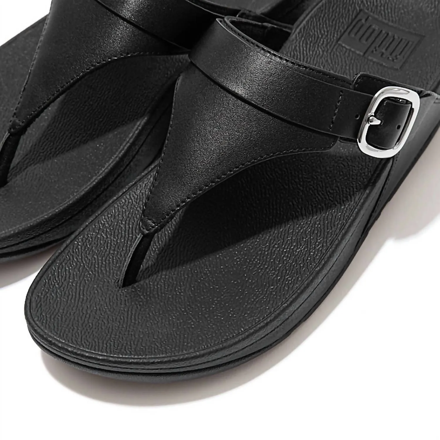 Women's Lulu Toe Post Buckle Sandal In Black Leather