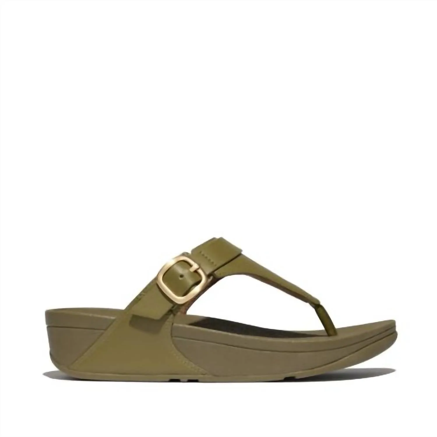 Women's Lulu Toe Post Buckle Sandal In Camo Green