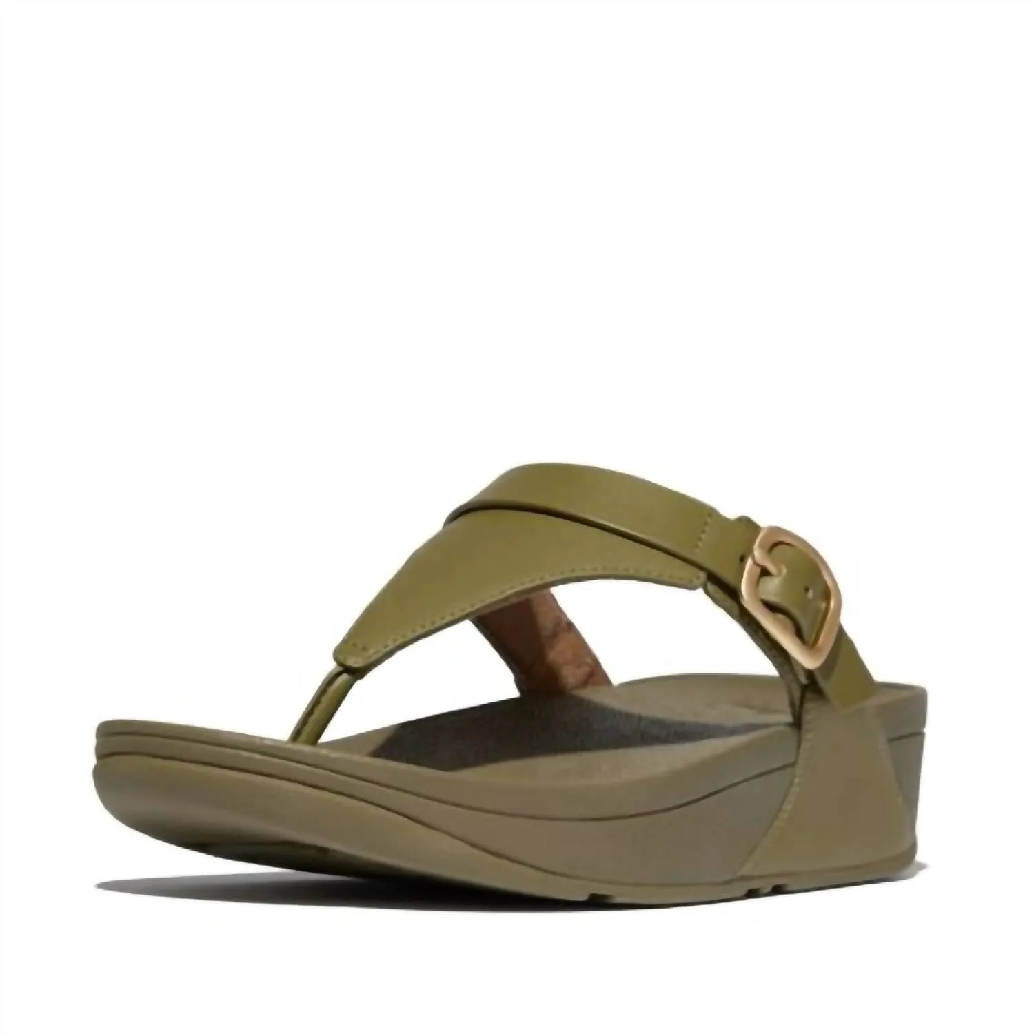 Women's Lulu Toe Post Buckle Sandal In Camo Green