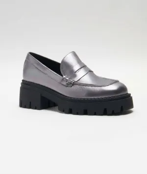 Women's Lyra Lug Sole Loafer In Silver