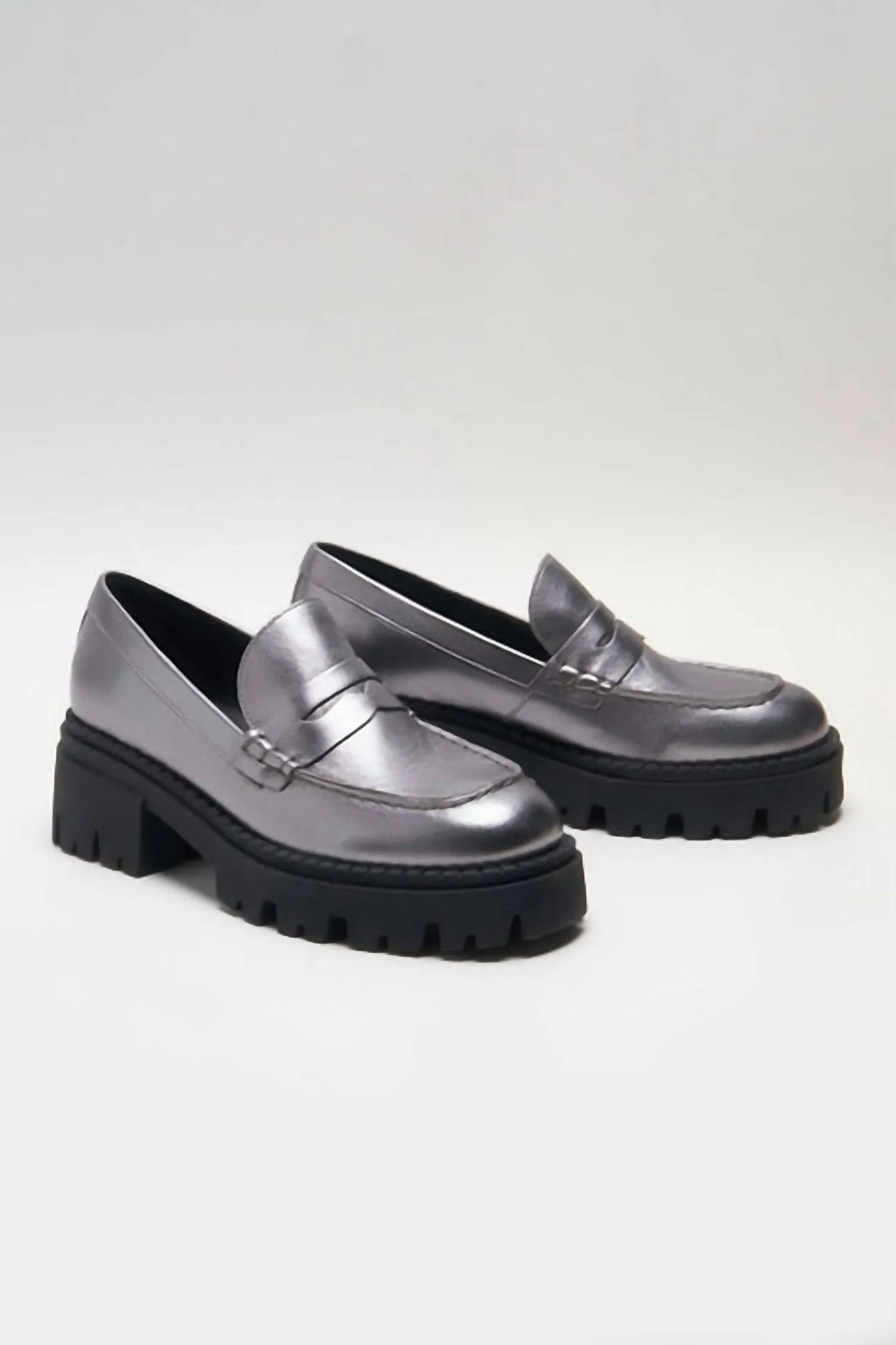 Women's Lyra Lug Sole Loafer In Silver